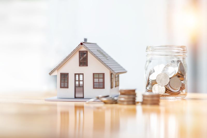 model home with coins