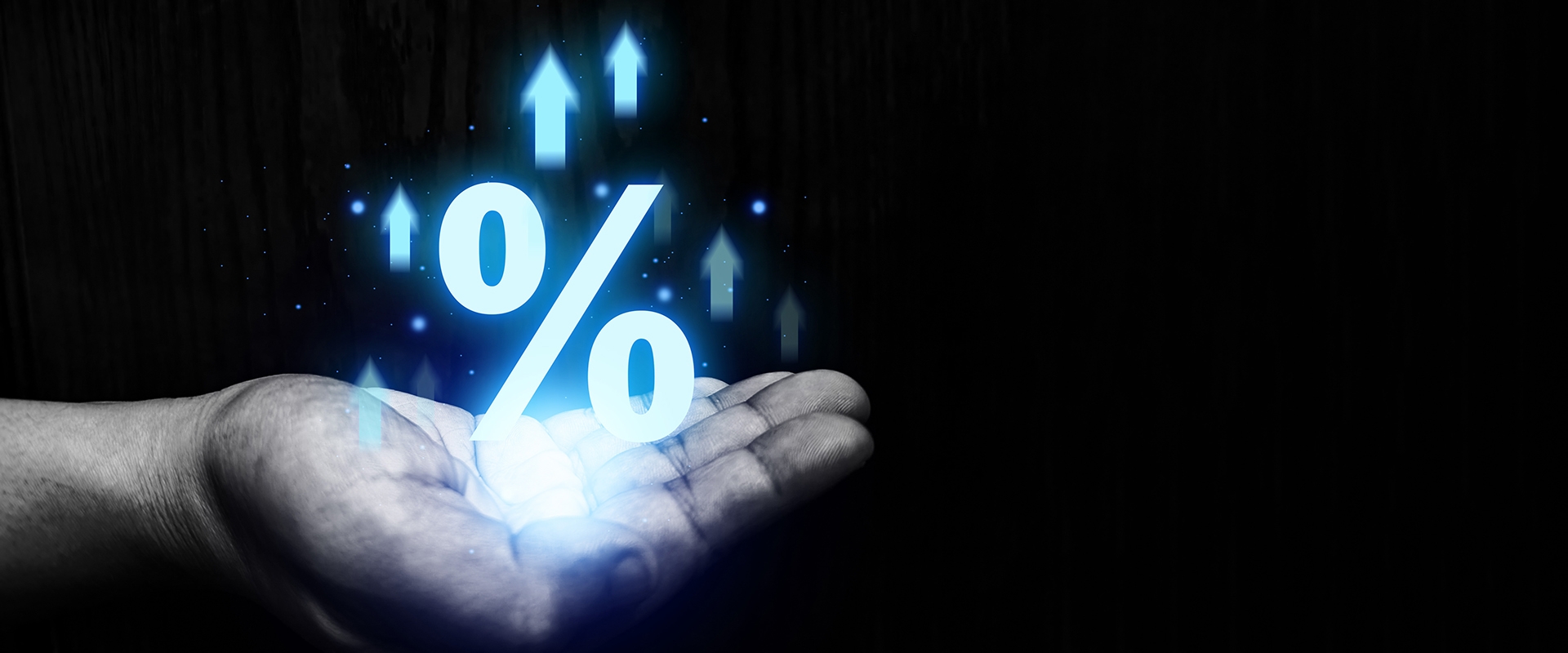 hand with a percent sign