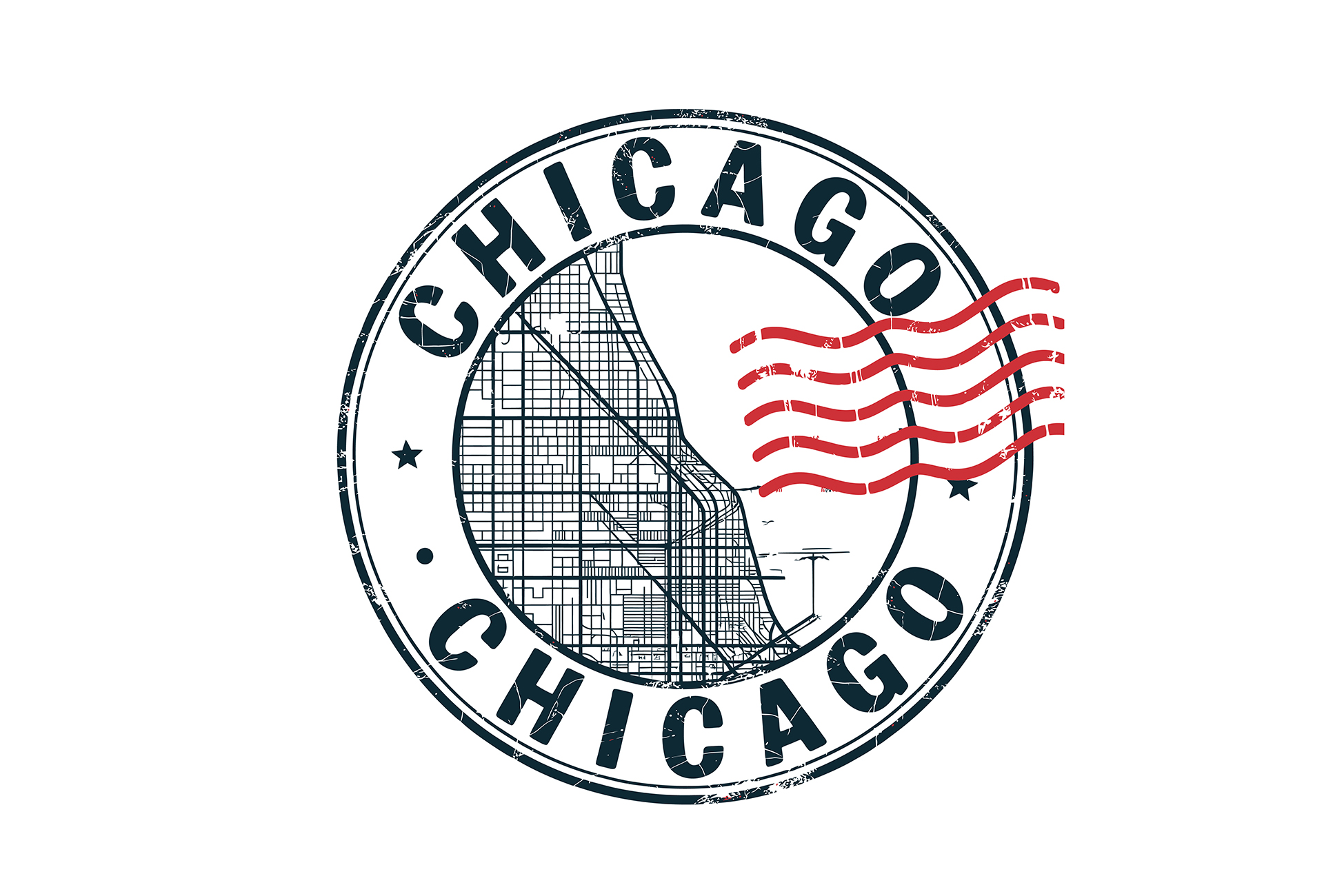 Chicago design stamp